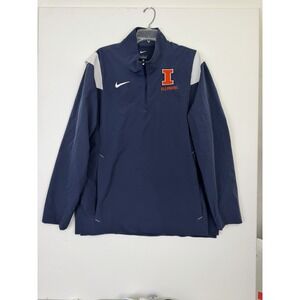 Nike Dri Fit University of Illinois Fighting Illini Men's 1/4 Zip Blue Size XL